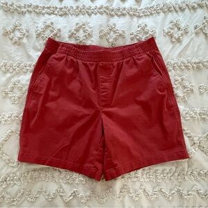 Lands' End Women's Coral-Red Elastic Waist Shorts mid rise
